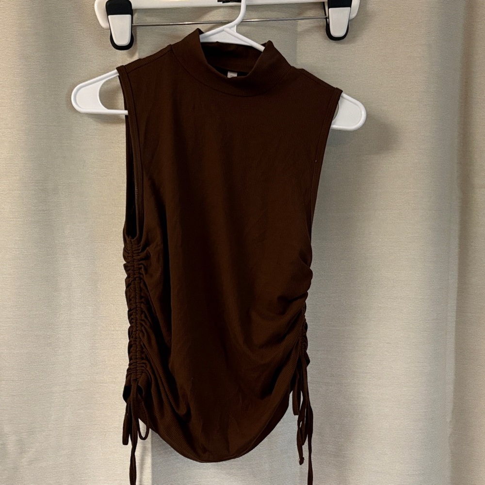 Brown Ruched Tank Top